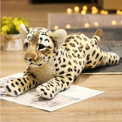 XIAOSHILIU Lebensechte weiche Kuscheltiere Liegender Tiger Plüschtiere Simulation Kleiner Löwe Leopard Puppe Niedliche Mädchen Geschenke für Kinder 39cm 2 von XIAOSHILIU