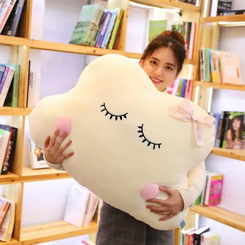 XIAOSHILIU Niedliche Cartoon Kawaii Wolke Schüchternes Gesichtskissen Weiches Plüschkissen Dekokissen Home Room Dekor Geschenk für Mädchen 90cm 1 von XIAOSHILIU