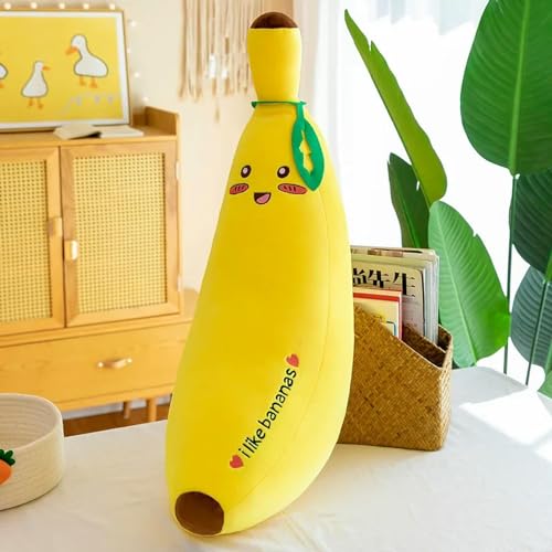 XIAOSHILIU Soft Cartoon Smile Banane Plüschtiere Gefüllte Obst Kissen Kissen Kreative Mädchen Plüsch Spielzeug Puppe 70cm 2 von XIAOSHILIU