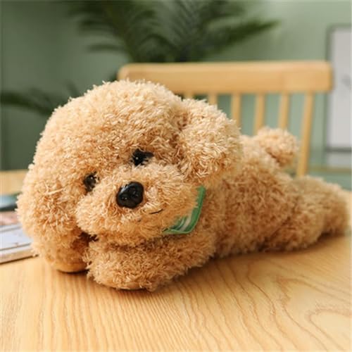 XIAOSHILIU Weiche realistische Teddy Hund Plüschtier Lustige Simulation Gefüllte kleine Welpen Puppen Schönes Geburtstagsgeschenk für Baby Kinder Mädchen 28cm 3 von XIAOSHILIU