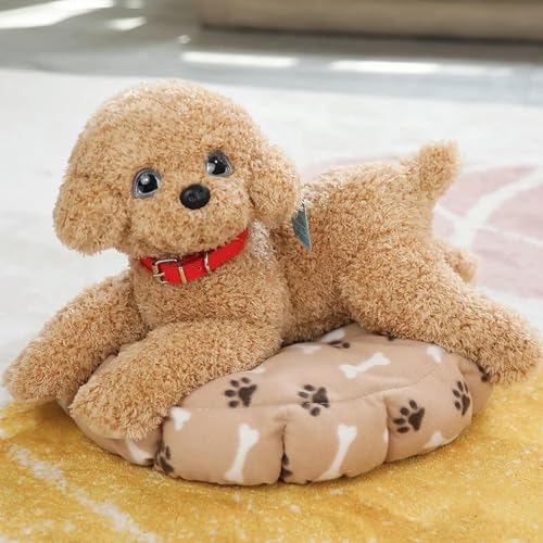 XIAOSHILIU Weiche realistische Teddy Hund Plüschtier Lustige Simulation Gefüllte kleine Welpen Puppen Schönes Geburtstagsgeschenk für Baby Kinder Mädchen 48cm 8 von XIAOSHILIU