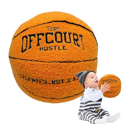 3D Basketball Kissen, Weiches Basketball Plüschball Deko, Simulation Ball Plüsch Kissen 25cm Schöne Basketball Fußball Plüsch Spielzeug Gefüllte Weiche Creative Dekoration Spielzeug Für Kinder von XIAOXIAOYU