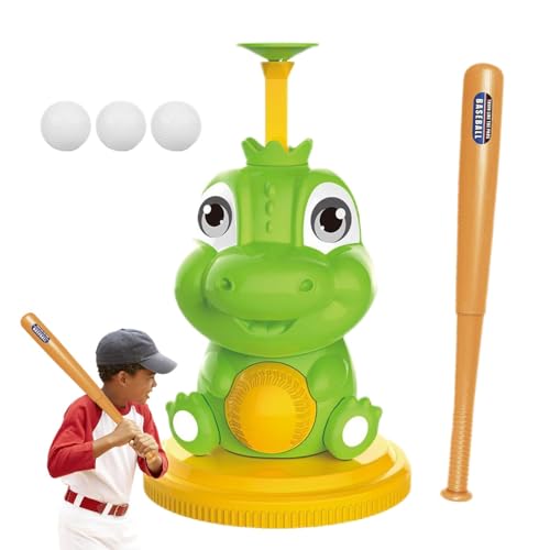 XIAOXIAOYU Baseball-T-Shirt-Spielzeug für Kinder, Baseball-T-Shirt-Druckknopf, Cartoon-Dinosaurier-Baseballspielzeug Baseball-Pitching-Maschine, Neuartiger Baseball-Trainer für Kinder, von XIAOXIAOYU