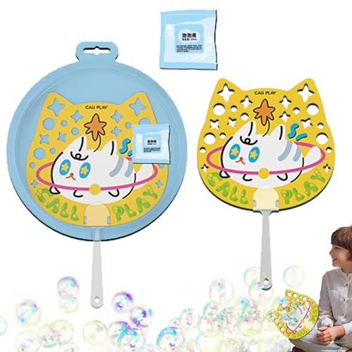 XIAOXIAOYU Blasengebläse-Ventilator, Blasenventilator für Kinder, Cartoon-Blasenfächer, Handheld-Blasengebläse, lustiges Spielzeug für Kinder, kreativer Cartoon-Blasenventilator mit 10 ml Flüssigkeit von XIAOXIAOYU