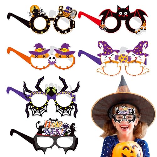 XIAOXIAOYU Halloween-Cosplay-Brille, Halloween-Party-Brille für Kinder - 6X Spinnenbrille Lustige Requisiten | Partyzubehör, Kostümzubehör, Partyzubehör, Gläser für Kinder, Halloween-Cosplay-Zubehör, von XIAOXIAOYU