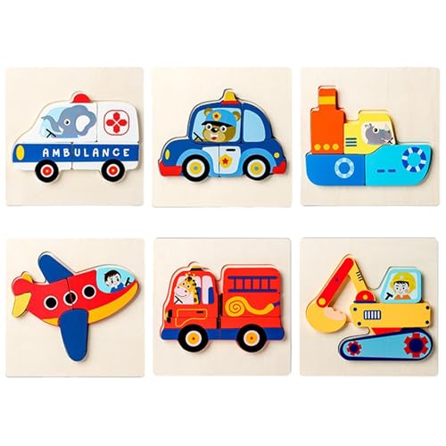 XIAOXIAOYU Holzpuzzles für Kleinkinder,Puzzles für Kleinkinder | Puzzle zum Thema Transport - Holzpuzzles, Kleinkindspielzeug für 1-, 2- und 3-jährige und Mädchen, Vorschulpädagogisches Lernspielzeug von XIAOXIAOYU