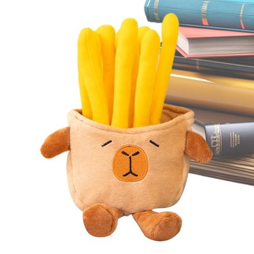 XIAOXIAOYU Lebensmittel-Plüschtier-Anhänger, Capybara-Pommes-Plüsch - Weicher Pommes-Plüsch-Taschenanhänger - 9,84 Zoll süßes Stofftier-Plüschtier, Capybara-Food-Plüschtier für Zuhause, Studio von XIAOXIAOYU