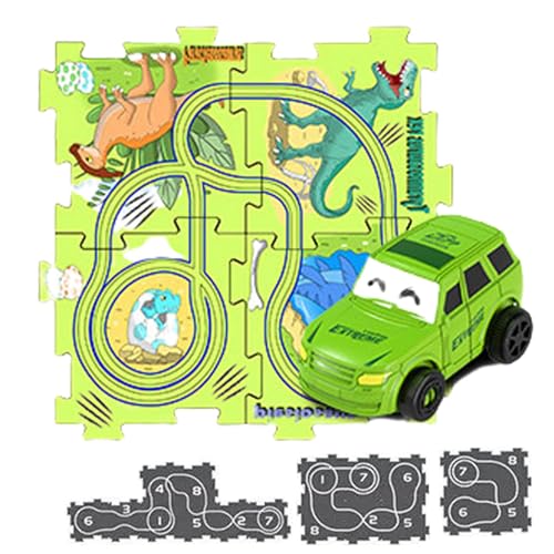 XIAOXIAOYU Puzzle-Strecke, pädagogisches Puzzle-Spielzeug, Puzzle-Racer-Kinderauto-Strecken-Set - Slot-Car-Rennstrecken, Elektroauto-Spielset - Lernautospielzeug für Vorschulaktivitäten in von XIAOXIAOYU