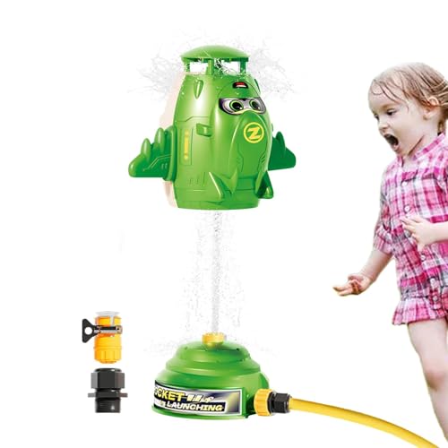 XIAOXIAOYU Sprinkler -Raketen im Freien Wasserspielzeug, Raketensprinkler für Kinder | Netter Raketenformhof außerhalb Sprinkler | Outdoor Kids Water Toys Games für den Backyard Lawn Park von XIAOXIAOYU