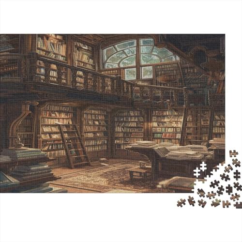 Bookshelf Puzzle 1000 Pieces, 1000 Pieces Jigsaw Puzzle for Adults Puzzle Sets Decompression Cardboard Puzzles Educational Games for Families 1000pcs (75x50cm) von XIAOZUUWEI