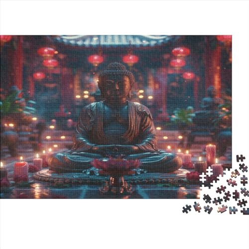 Buddha Statue Jigsaw Puzzles for Adults Kids 1000 Pieces, Large Puzzle Family Game Adult Decompression Child Education Gift for DIY Intellective Educational Game, Gift 1000pcs (75x50cm) von XIAOZUUWEI