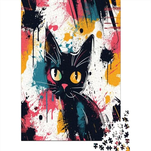 Cute Cat 1000 Piece Adult Puzzle Mini Puzzle Great Challenging Puzzle Difficult Mini Puzzle 1000 Pieces Home Decoration Craft 1000pcs (75x50cm) von XIAOZUUWEI