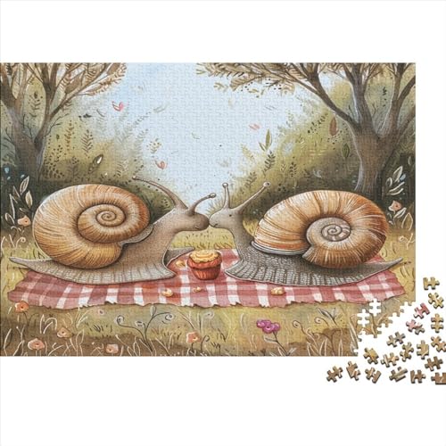 Cute Snail Puzzle 1000 Pieces Adult Puzzles for Adults Educational Game Challenge Toy 1000 Piece Puzzles for Adults Teenager 1000pcs (75x50cm) von XIAOZUUWEI