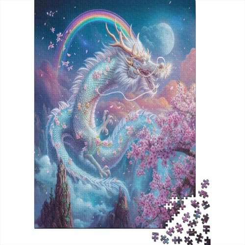 Dragon 1000 Piece Puzzle, Wooden Puzzle, Puzzles for Adults, 1000 Pieces Puzzle for Teenagers & Adults 1000pcs (75x50cm) von XIAOZUUWEI