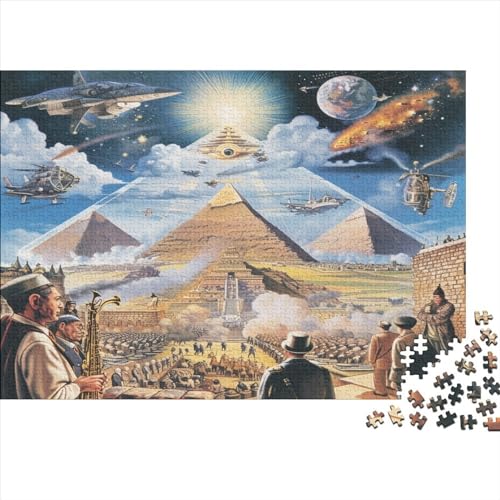 Egyptian Pyramids Puzzles Jigsaw for Adults and Families Wooden Kids Gift School Interactive 1000 Piece Mom Dad Festival 1000pcs (75x50cm) von XIAOZUUWEI