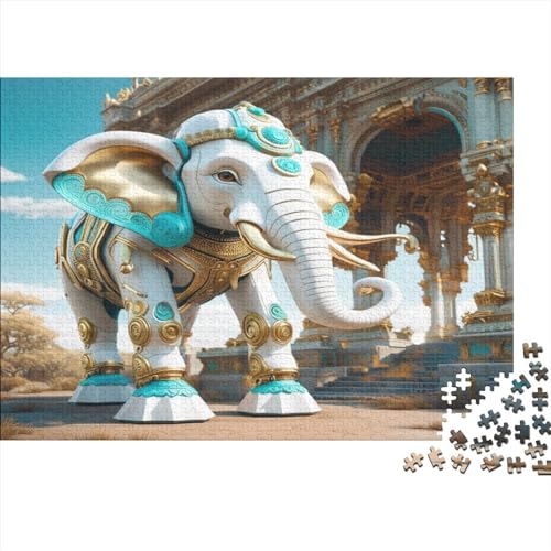 Elefant 300 Piece Jigsaw Puzzle Puzzles for Kids & Teens, Fun Educational Games for Family Game Night 300pcs (40x28cm) von XIAOZUUWEI