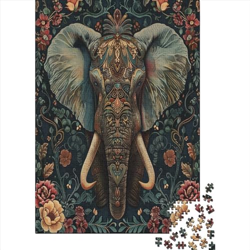 Elephant Challenging 1000 Piece Adult Puzzle, Puzzle for Adults, Craft for Home Decoration, Entertainment Game 1000pcs (75x50cm) von XIAOZUUWEI