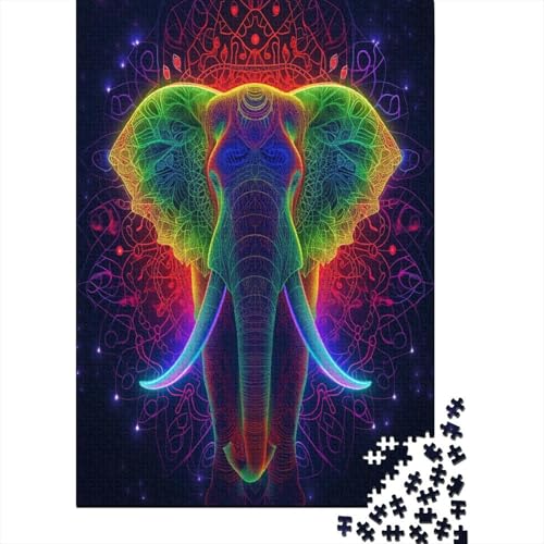 Elephant Puzzles Jigsaw for Adults and Families Wooden Kids Gift School Interactive 1000 Piece Mom Dad Festival 1000pcs (75x50cm) von XIAOZUUWEI