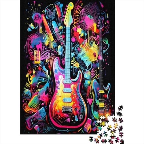 Guitar 1000 Piece Adult Puzzle Mini Puzzle Great Challenging Puzzle Difficult Mini Puzzle 1000 Pieces Home Decoration Craft 1000pcs (75x50cm) von XIAOZUUWEI