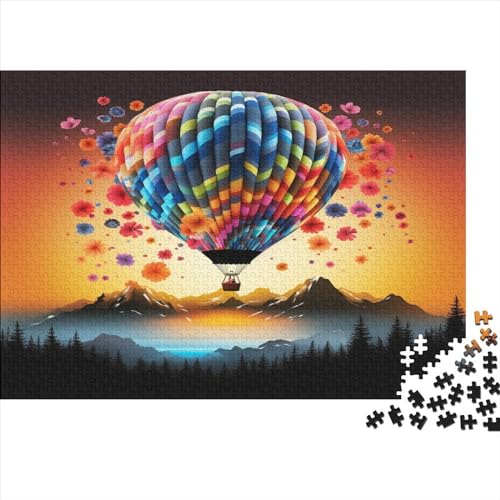 Heißluftballon 300 Pieces Puzzles for Adults Teenagers Family Puzzle Game with Full Size Poster 300 Piece Puzzle Teenager EduKatzeional Game Toy Gift 300pcs (40x28cm) von XIAOZUUWEI