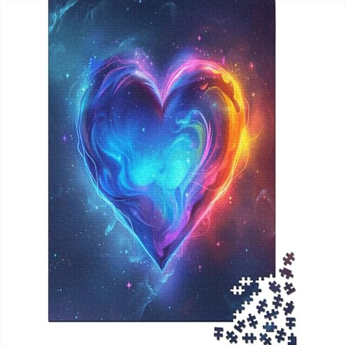 Love Heart Puzzle 1000 Pieces Puzzle for Adults from 14 Years, Impossible Puzzle, Puzzle Games for Adults Puzzle with Colourful Tower Clock Motif 1000pcs (75x50cm) von XIAOZUUWEI