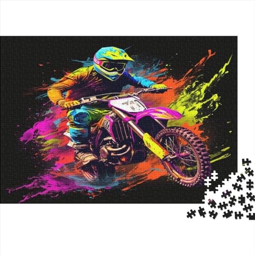 Mountain Motorcycle Puzzle 1000 Pieces Classic Puzzle Adult Puzzle DIY Kit Wooden Toy Unique Gift Modern Home Decor 1000pcs (75x50cm) von XIAOZUUWEI