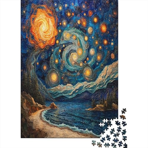 Night Sky 1000 Piece Puzzle for Adults Puzzles 1000 for Adults Educational Game Challenge Toy Puzzle for Adults Children 1000 Pieces 1000pcs (75x50cm) von XIAOZUUWEI