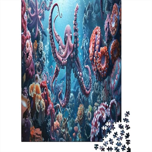 Octopus 1000 Piece Puzzles for Adults, Large Challenging Mini Puzzle, Difficult Puzzles, 1000 Pieces, Gift for Christmas, Birthday, Home Decoration 1000pcs (75x50cm) von XIAOZUUWEI