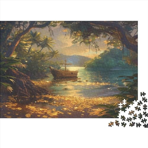 River Boat Puzzle 1000 Pieces Adult Puzzles for Adults Educational Game Challenge Toy 1000 Piece Puzzles for Adults 1000pcs (75x50cm) von XIAOZUUWEI