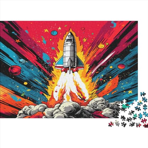 Rocket Puzzle 1000 Pieces Puzzle for Adults from 14 Years, Impossible Puzzle, Puzzle Games for Adults Puzzle with Colourful Tower Clock Motif 1000pcs (75x50cm) von XIAOZUUWEI