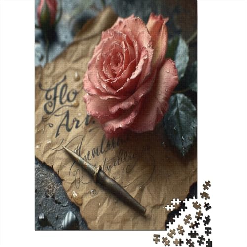 Rose 1000 Piece Jigsaw Puzzle 1000 Piece Jigsaw Puzzles, Jigsaw Puzzles for Adults and Teenager 1000pcs (75x50cm) von XIAOZUUWEI