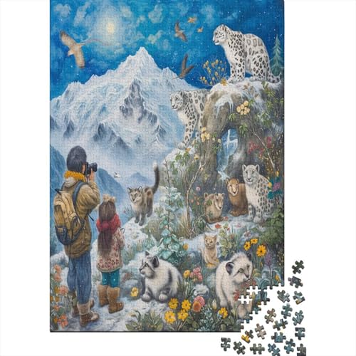 Snow Leopard Puzzle 1000 Pieces, Impossible Puzzle, Colourful Tile Game, Large Puzzle, for Teenager from 8 Years Puzzles 1000pcs (75x50cm) von XIAOZUUWEI