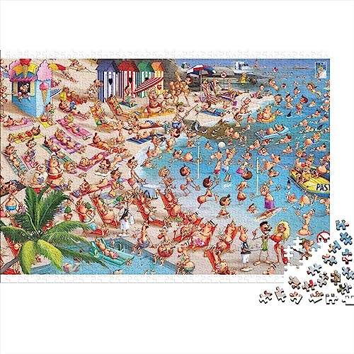 Sonniger Strand Puzzle 300 Pieces Classic Puzzle Adult Puzzle DIY Kit Wooden Toy Unique Gift Modern Home Decor 300pcs (40x28cm) von XIAOZUUWEI