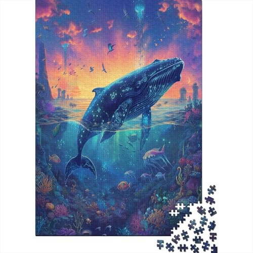 Whale Puzzle 1000 Pieces, 1000 Pieces Jigsaw Puzzle for Adults Puzzle Sets Decompression Cardboard Puzzles Educational Games for Families 1000pcs (75x50cm) von XIAOZUUWEI