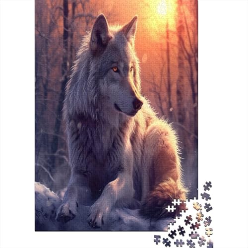 Wolf Puzzles Jigsaw for Adults and Families Wooden Kids Gift School Interactive 1000 Piece Mom Dad Festival 1000pcs (75x50cm) von XIAOZUUWEI