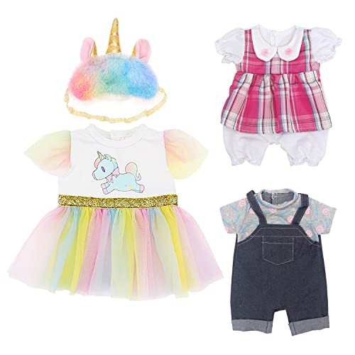 XIAPAI 3 PCS Puppenkleidung für New Born Baby Doll, Kleidung für Baby Born, Puppenkleidung Outfits für Baby Puppen, Modeset Baby Born Zubehör für Puppen 35-43 cm von XIAPAI