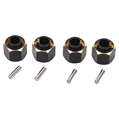 XIASABA RC Sechskant-Nabenadapter, Messing-Umrüstadapter für Traxxas 4M 1/18 Mini-Kletterauto, Farbe Schwarz/Gold von XIASABA