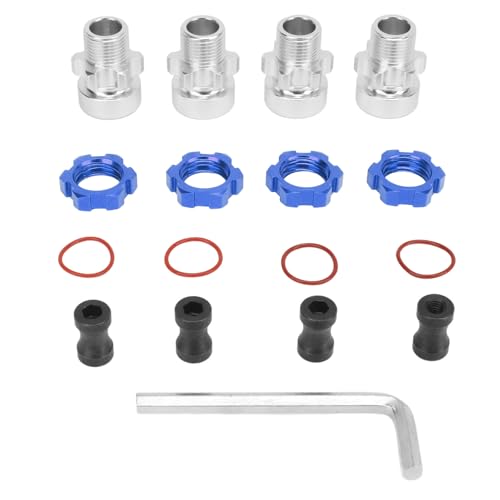 XIASABA 12 mm 17 mm Rad-Sechskant-Adapter, professionelle Aluminiumlegierung, RC-Sechskant-Adapter, Slash Rustler Stampede 1/10 RC-Autos (Blau) von XIASABA