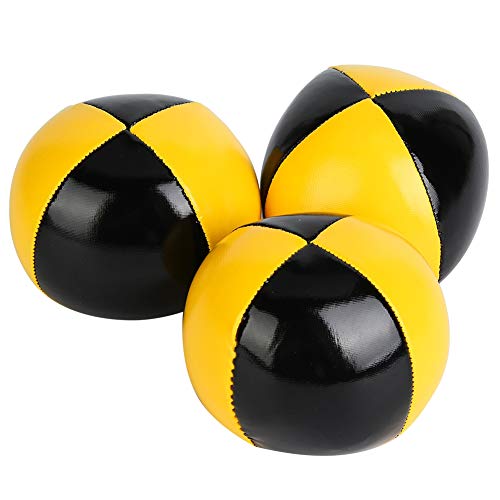 XIASABA 3 Stück Gelb Schwarz PU Thud Jonglierbälle Clown Spielendes Jonglierball-Set für Anfänger von XIASABA