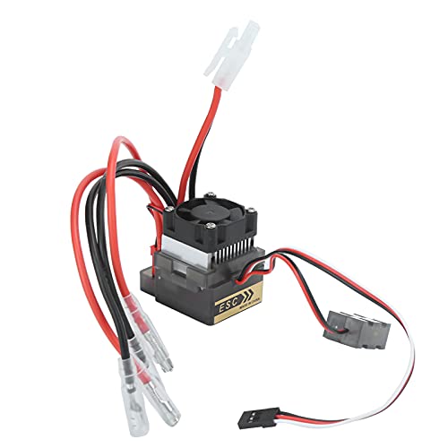 XIASABA 360A Esc 20,0×10,0×4,0 Rc 360A Wasserdichter gebürsteter Esc mit Kühlkörper und Lüfter für 10 Rc Crawler 10 Rc 360A Esc Esc mit Kühlkörper von XIASABA