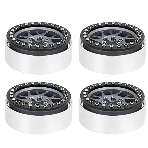 XIASABA 4PCS Metall Wheel Hub RC -Autozubehör für SCX10/D90/‑4 1/10 RC Crawler 2,2 Zoll geeignet (Helles Schwarz+Titanfarbe) von XIASABA