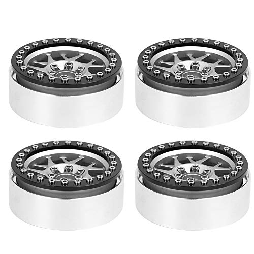 XIASABA 4PCS Metall Wheel Hub RC -Autozubehör für SCX10/D90/‑4 1/10 RC Crawler 2,2 Zoll geeignet (Helles schwarz+liangyin) von XIASABA