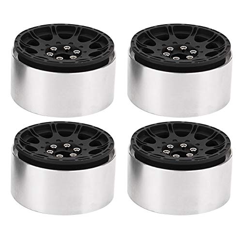 XIASABA Aluminiumlegierung Wheel Wheel Hub Set Neuartiges Aussehen ideal für 4 SCX10 90046 D90 6 RC Crawler Car (Schwarz) von XIASABA