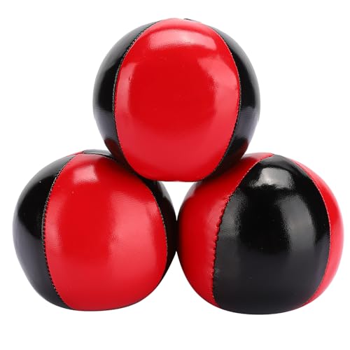 XIASABA Feines Umwelt-Jonglierset mit kolloidalen Partikeln 20,0 × 7,0 × 7,0 3-teiliges rotes PU-Leder High-End tragbarer Jonglierball mit feinen kolloidalen Partikeln von XIASABA