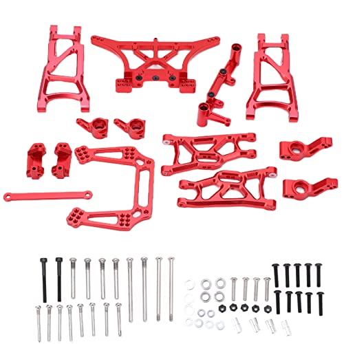 XIASABA Legierung Vorderer Hinterer Aufhängungsarm Nachlaufblock Lenkung 10 Rc Metall-Upgrade-Zubehör Für Rc Vorderer Hinterer Aufhängungsarm Lenkschalensatz Für Slash 2Wdred (Rot) von XIASABA