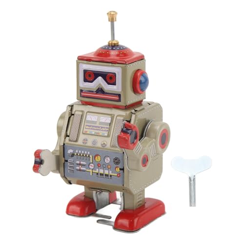 XIASABA Mechaniker Roboter Uhrwerk Spielzeug Sammlerstück 11,0×6,0×5,0 Laufroboter Uhrwerk Spielzeug Vintage Metall Sammlerstück Interessantes Mechaniker Roboter Aufziehspielzeug von XIASABA