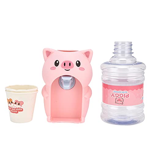 XIASABA Mini-Wasserspender, niedliches Simulations-Cartoon-Küchenspielzeug für Kinder, Heimküche, Trinkbrunnen, Lebensszene (Pink Pig) von XIASABA