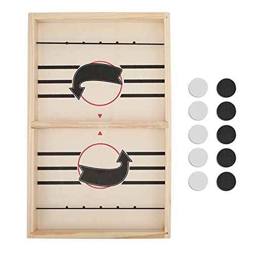 XIASABA Mittelgroßes Sling-Puck-Spiel 36. 0×23. 0×4. 0 Mittelgroßes Tischhockey-Brettspiel aus Holz für Eltern und Kinder, interaktives Desktop-Kampfschachspielzeug, von XIASABA