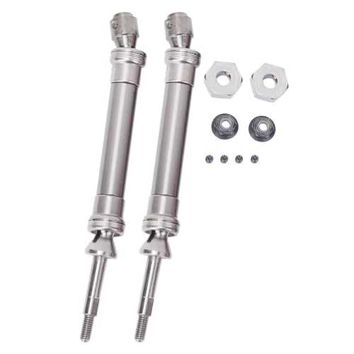 XIASABA R Metall-Hinter-Cvd-Antriebswellen-Set, passend für Slash 10 Rc-Auto Nsv775Titanium (Silber) von XIASABA