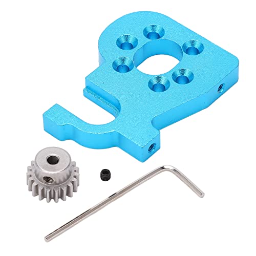 XIASABA RC -Auto Motorhalterhalter Motor Sitzteile Hocheffizienz leichtes blaues Aluminiumlegierung Silberstahl 19T -Gang für Wltoys 144010 RC -Auto von XIASABA